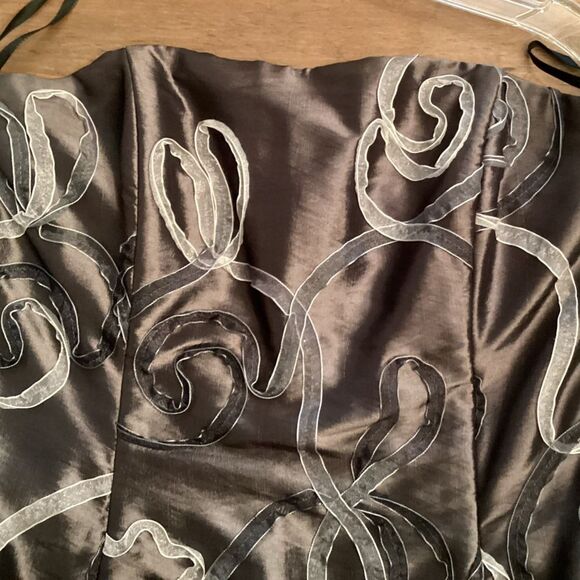 VINTAGE JESSICA McCLINTOCK SIZE 12 METALLIC GRAY SOUTACHE STRAPLESS MINI DRESS - Picture 4 of 8